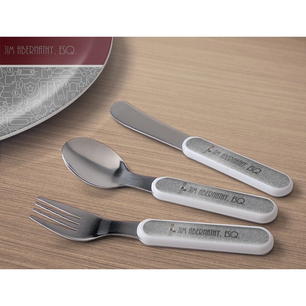 Lawyer / Attorney Avatar Kids Flatware w/ Plate