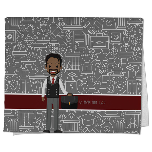 Custom Lawyer / Attorney Avatar Kitchen Towel - Poly Cotton w/ Name or Text
