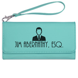 Lawyer / Attorney Avatar Ladies Leatherette Wallet - Laser Engraved- Teal (Personalized)