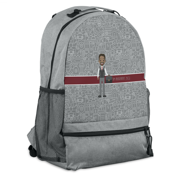 Custom Lawyer / Attorney Avatar Backpack - Grey (Personalized)