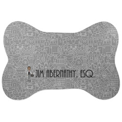 Lawyer / Attorney Avatar Bone Shaped Dog Food Mat (Large) (Personalized)