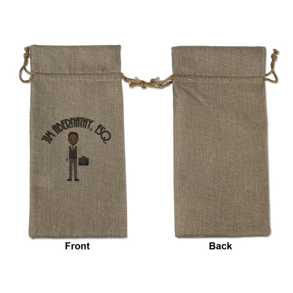 Lawyer / Attorney Avatar Large Burlap Gift Bags - Front Approval