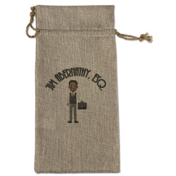Lawyer / Attorney Avatar Large Burlap Gift Bag - Front (Personalized)
