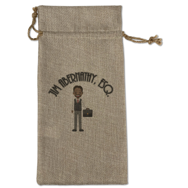 Custom Lawyer / Attorney Avatar Large Burlap Gift Bag - Front (Personalized)