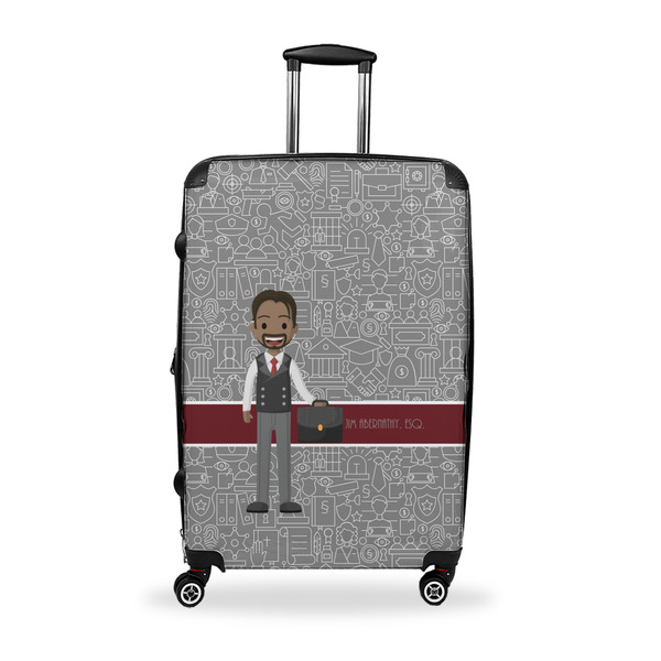 Custom Lawyer / Attorney Avatar Suitcase - 28" Large - Checked w/ Name or Text