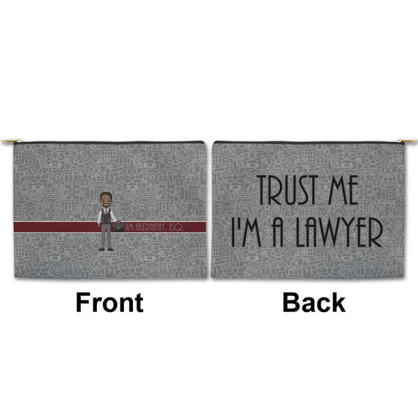 Lawyer / Attorney Avatar Large Zipper Pouch Approval (Front and Back)