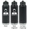 Lawyer / Attorney Avatar Laser Engraved Water Bottles - 2 Styles - Front & Back View