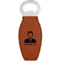 Lawyer / Attorney Avatar Leatherette Bottle Opener - Double Sided (Personalized)