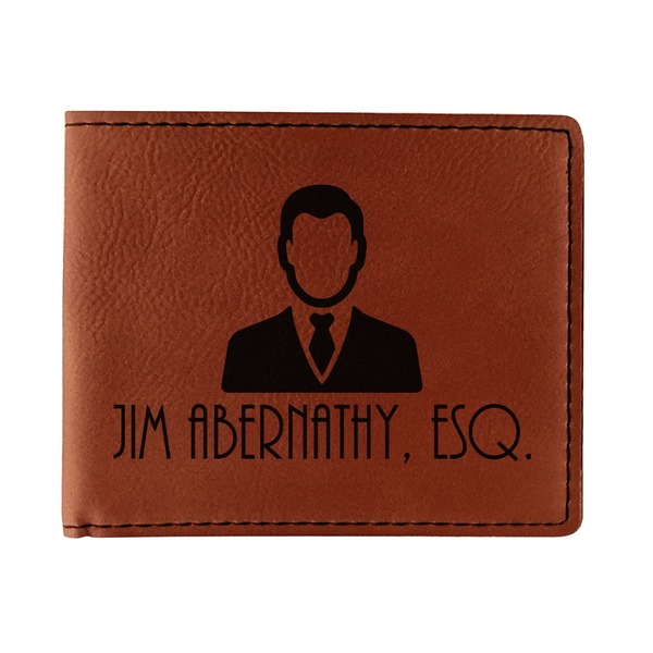 Custom Lawyer / Attorney Avatar Leatherette Bifold Wallet - Single Sided (Personalized)