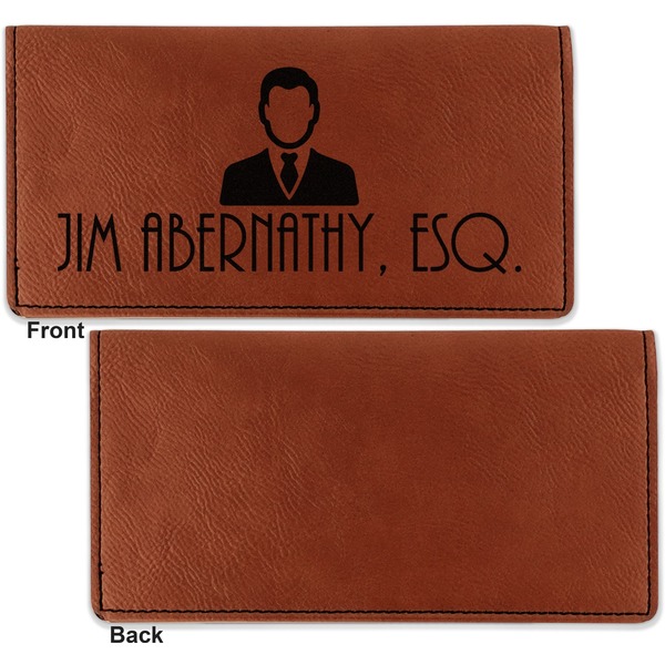 Lawyer / Attorney Avatar Leather Checkbook Holder Front and Back Single Sided - Apvl