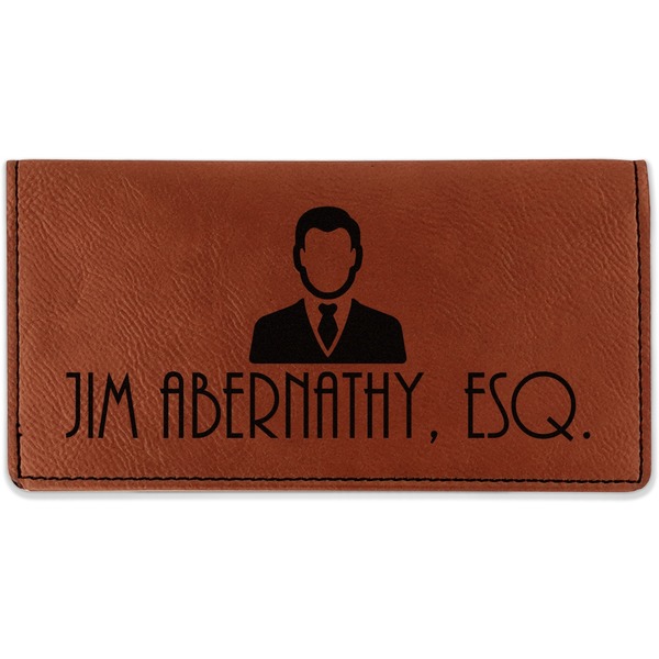 Custom Lawyer / Attorney Avatar Leatherette Checkbook Holder - Double Sided (Personalized)
