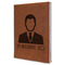Lawyer / Attorney Avatar Leather Sketchbook - Large - Double Sided - Angled View