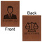 Lawyer / Attorney Avatar Leatherette Journals - Large - Double Sided - Front & Back View