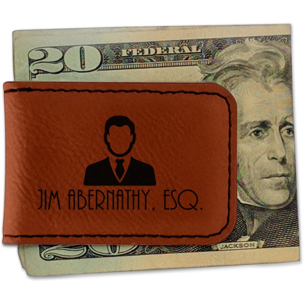 Custom Lawyer / Attorney Avatar Leatherette Magnetic Money Clip - Double Sided (Personalized)