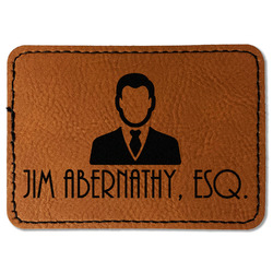 Lawyer / Attorney Avatar Faux Leather Iron On Patch - Rectangle (Personalized)