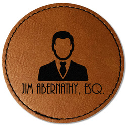 Lawyer / Attorney Avatar Faux Leather Iron On Patch - Round (Personalized)