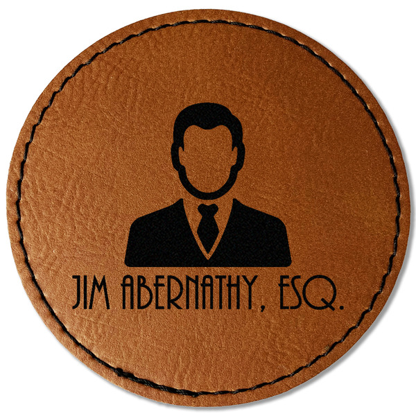 Custom Lawyer / Attorney Avatar Faux Leather Iron On Patch - Round (Personalized)