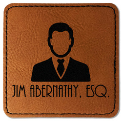 Lawyer / Attorney Avatar Faux Leather Iron On Patch - Square (Personalized)
