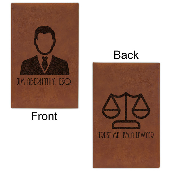 Lawyer / Attorney Avatar Leatherette Sketchbooks - Small - Double Sided - Front & Back View