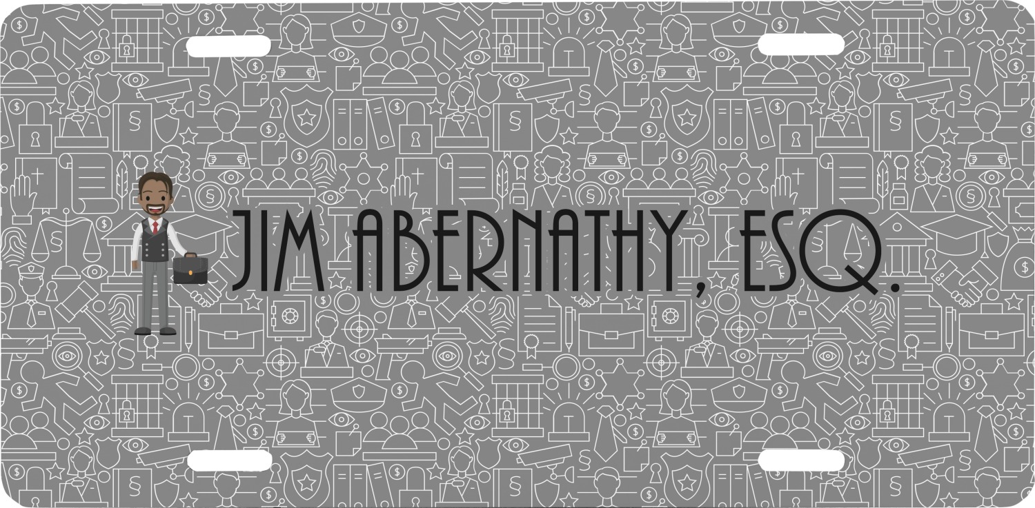 Custom Lawyer / Attorney Avatar Front License Plate (Personalized