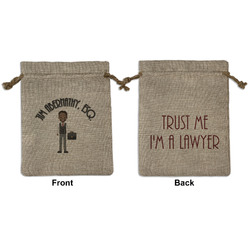 Lawyer / Attorney Avatar Medium Burlap Gift Bag - Front & Back (Personalized)