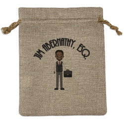 Lawyer / Attorney Avatar Medium Burlap Gift Bag - Front (Personalized)