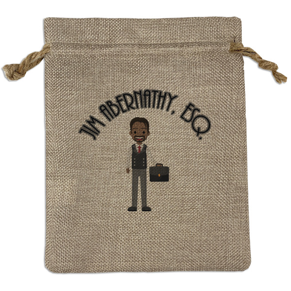 Custom Lawyer / Attorney Avatar Medium Burlap Gift Bag - Front (Personalized)