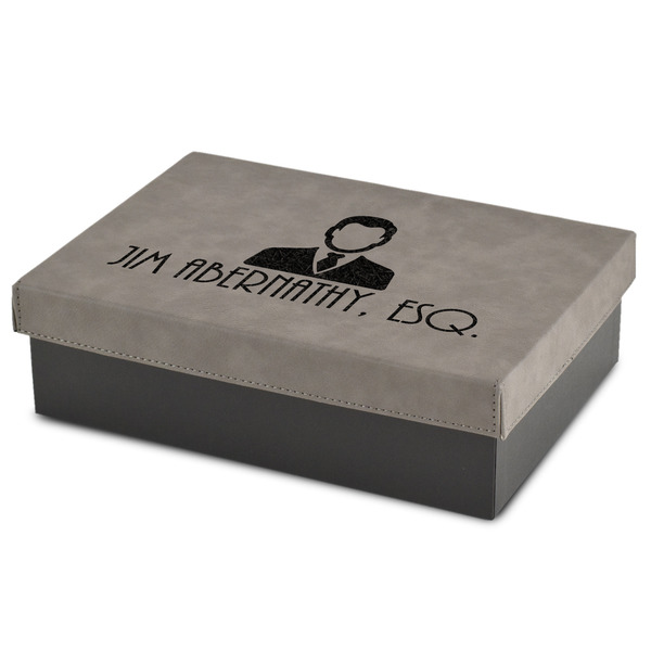 Custom Lawyer / Attorney Avatar Medium Gift Box w/ Engraved Leather Lid (Personalized)