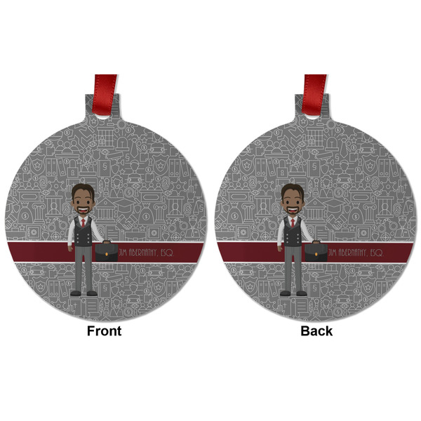 Lawyer / Attorney Avatar Metal Ball Ornament - Front and Back