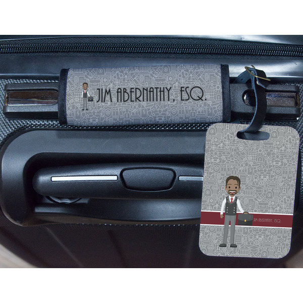 Lawyer / Attorney Avatar Metal Luggage Tag & Handle Wrap - In Context