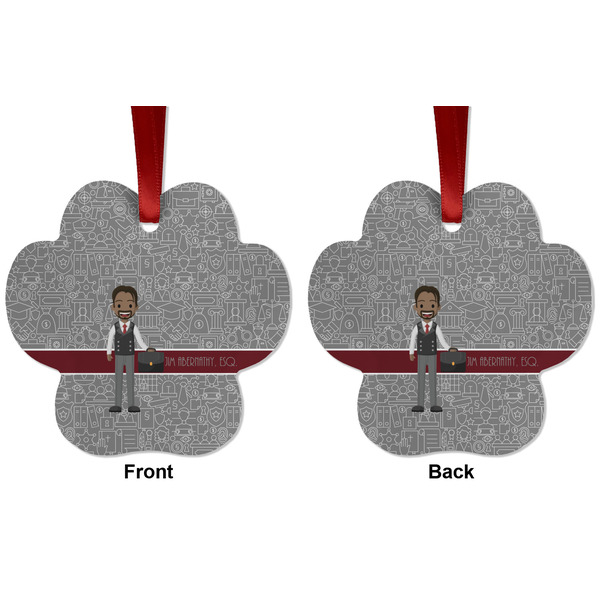 Lawyer / Attorney Avatar Metal Paw Ornament - Front and Back