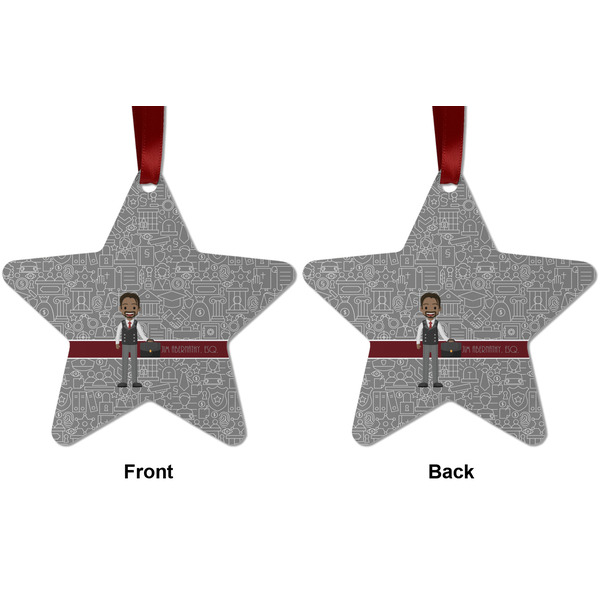 Lawyer / Attorney Avatar Metal Star Ornament - Front and Back