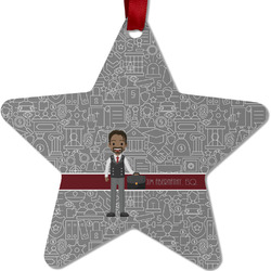 Lawyer / Attorney Avatar Metal Star Ornament - Double Sided w/ Name or Text