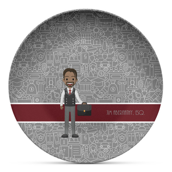 Custom Lawyer / Attorney Avatar Microwave Safe Plastic Plate - Composite Polymer (Personalized)