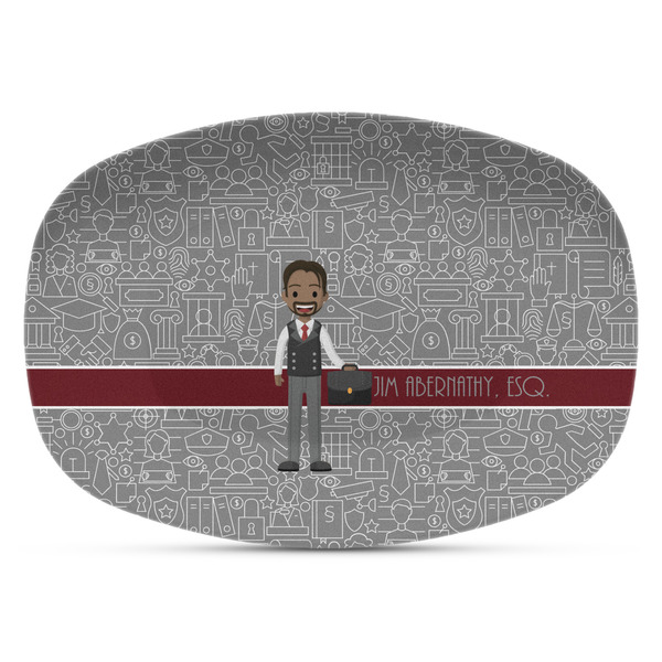 Custom Lawyer / Attorney Avatar Plastic Platter - Microwave & Oven Safe Composite Polymer (Personalized)