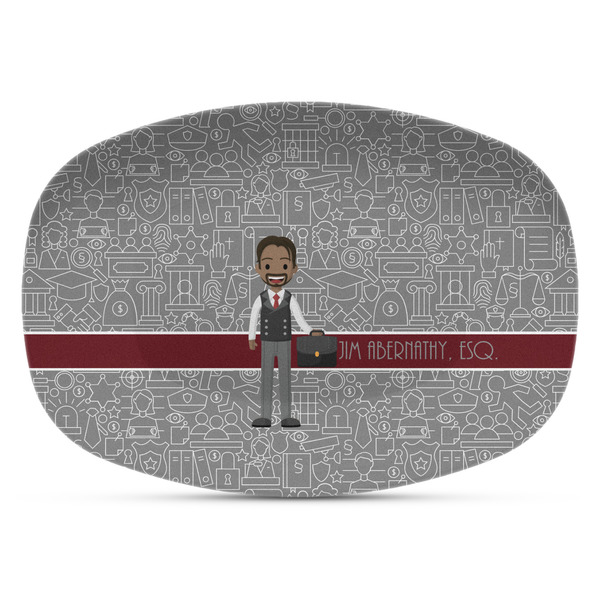 Custom Lawyer / Attorney Avatar Plastic Platter - Microwave & Oven Safe Composite Polymer (Personalized)