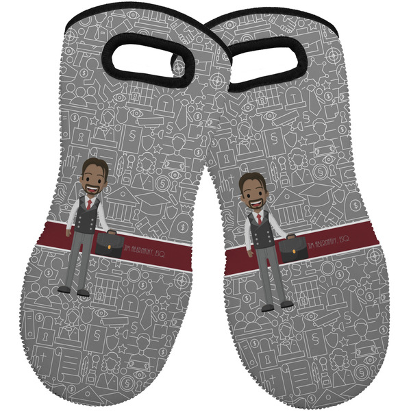 Custom Lawyer / Attorney Avatar Neoprene Oven Mitts - Set of 2 w/ Name or Text