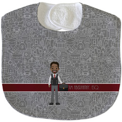 Lawyer / Attorney Avatar Velour Baby Bib w/ Name or Text