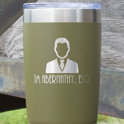 Lawyer / Attorney Avatar 20 oz Stainless Steel Tumbler - Olive - Single Sided (Personalized)