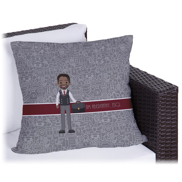 Custom Lawyer / Attorney Avatar Outdoor Pillow - 18" (Personalized)