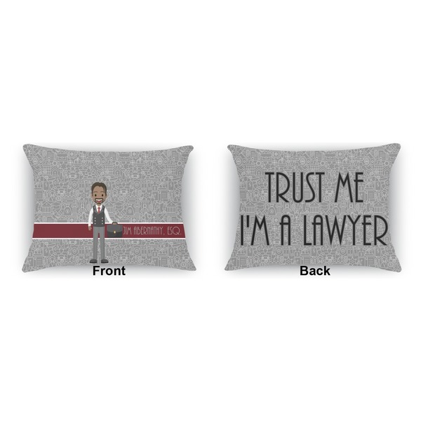 Lawyer / Attorney Avatar Outdoor Rectangular Throw Pillow (Front and Back)