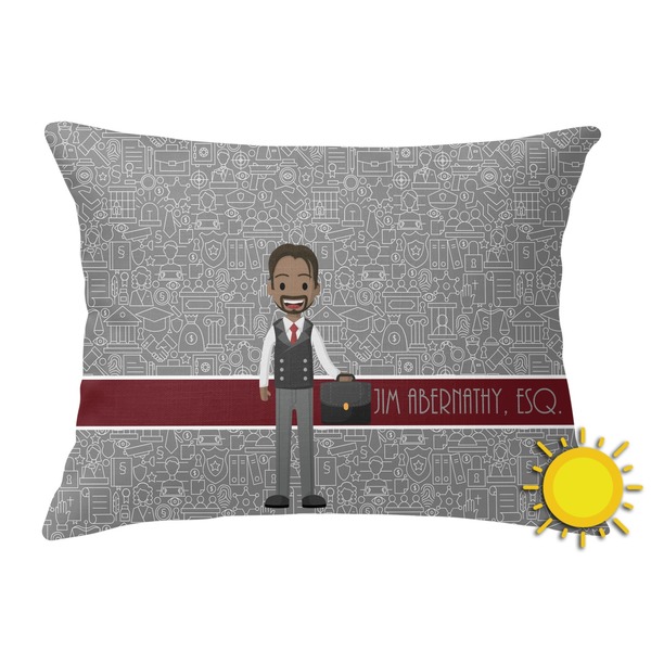 Custom Lawyer / Attorney Avatar Outdoor Throw Pillow (Rectangular) (Personalized)