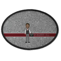 Lawyer / Attorney Avatar Iron On Oval Patch w/ Name or Text