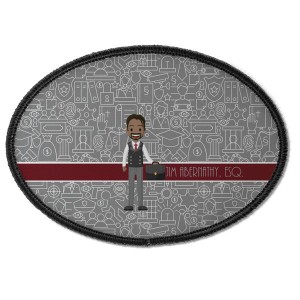 Custom Lawyer / Attorney Avatar Iron On Oval Patch w/ Name or Text