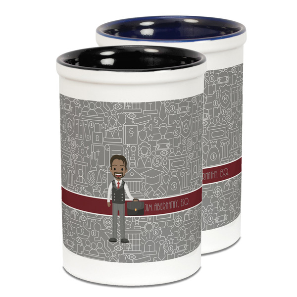 Custom Lawyer / Attorney Avatar Ceramic Pencil Holder - Large