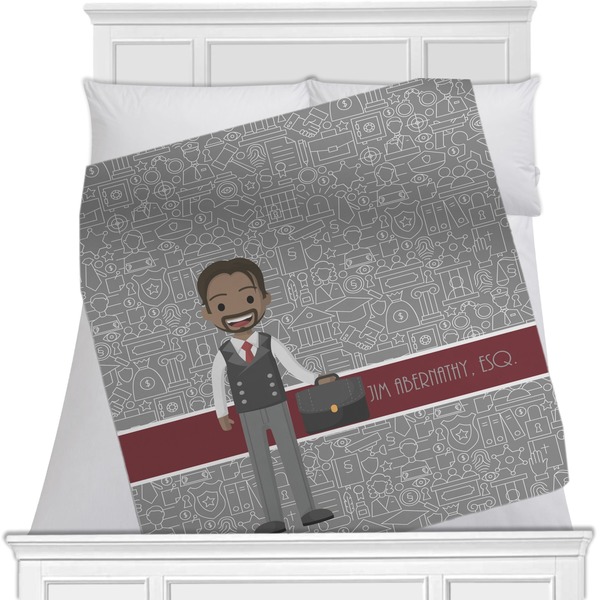 Custom Lawyer / Attorney Avatar Minky Blanket - Toddler / Throw - 60"x50" - Single Sided (Personalized)