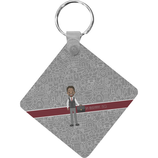 Custom Lawyer / Attorney Avatar Diamond Plastic Keychain w/ Name or Text
