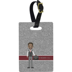 Lawyer / Attorney Avatar Plastic Luggage Tag - Rectangular w/ Name or Text