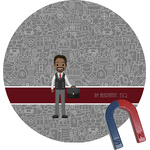 Lawyer / Attorney Avatar Round Fridge Magnet (Personalized)