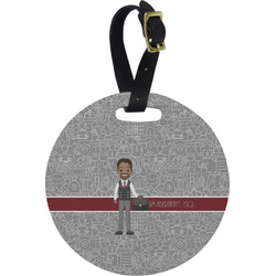 Lawyer / Attorney Avatar Plastic Luggage Tag - Round (Personalized)